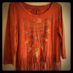 Affliction American Customs fringe top